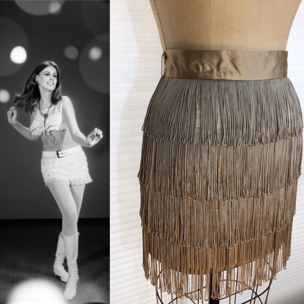 1960s Style Gold Fringe Gogo Pinup Holiday Mini